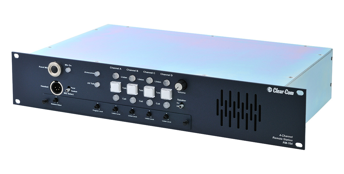 Picture of Clear-Com Communication System CC-RM704 Rack Mount 4-Channel Headset & Speaker Station