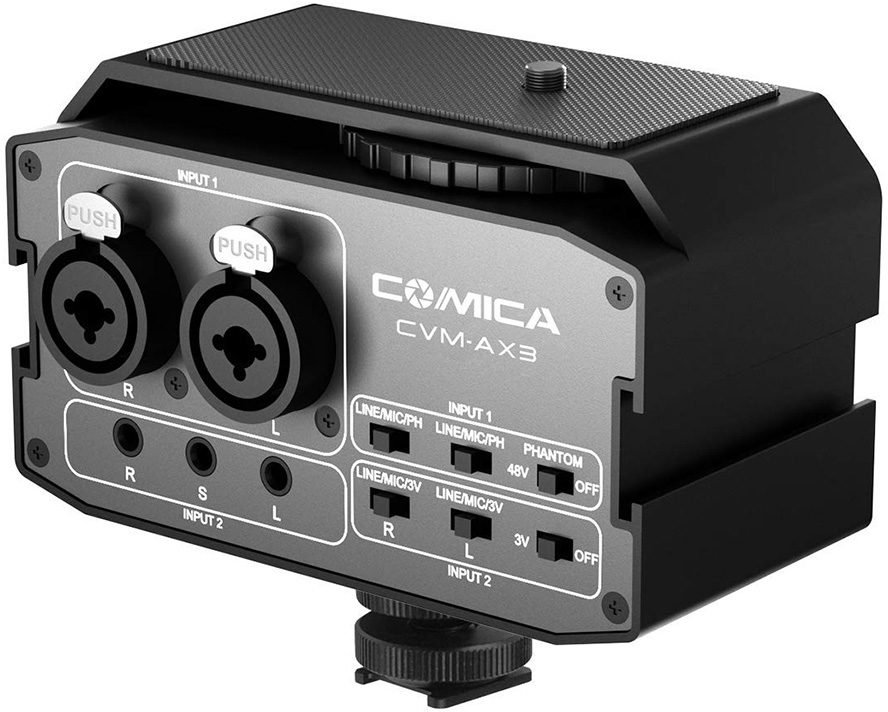 COMI-CVM-AX3 Dual-Channel XLR Audio Mixer with Preamplifier -  Comica Professional Audio Equipment