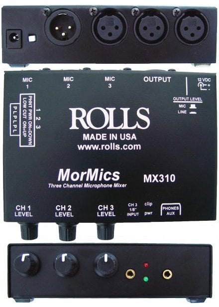 RLS-MX310 MorMics 3 Channel Mic Mixer & Combiner