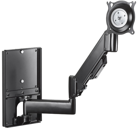 Height Adjustable Metal Stud Wall Mount, Black