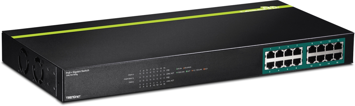 250 watt Version v1.1R 16-Port Green Net Gigabit PoEPlus Switch