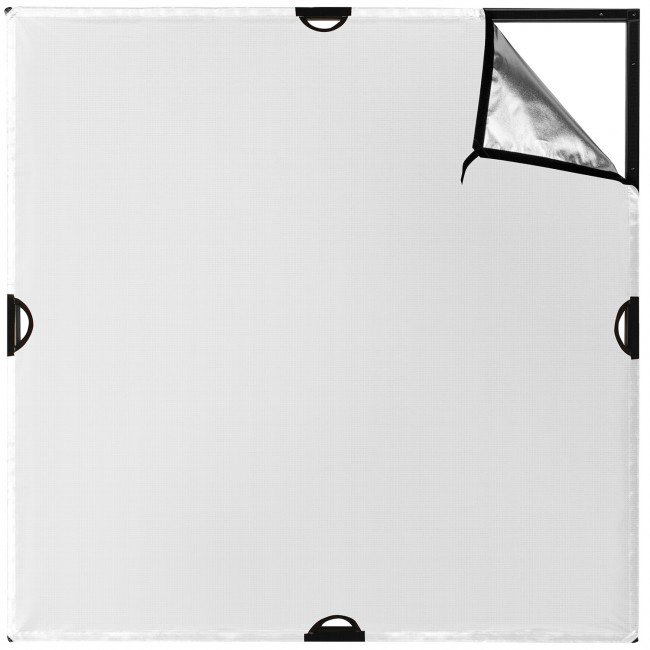 4 x 4 ft. Scrim Jim Cine Silver & White Bounce Fabric