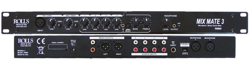 RLS-RM69 MixMate 3 - 6 Channel & 1RU Electronic Audio Mixer
