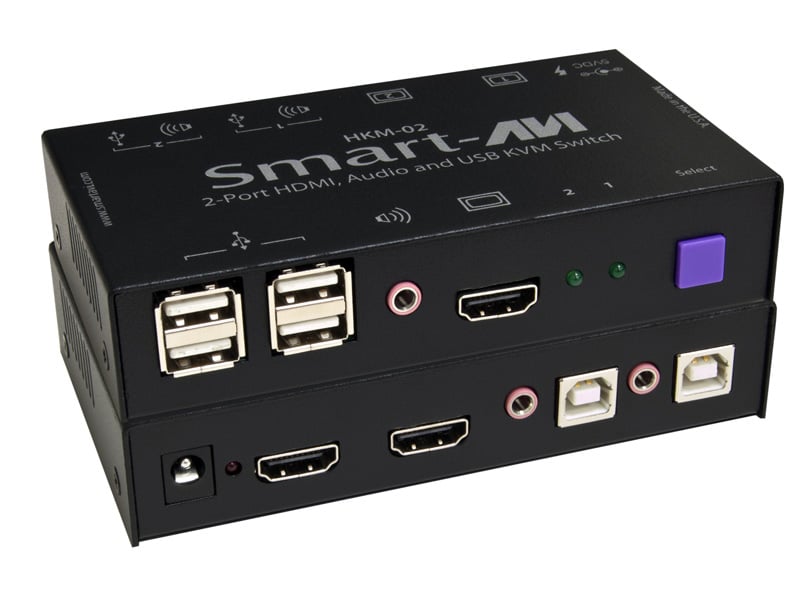 SAVI-HKM-02S 2-Port HDMI with Stereo Audio USB 2.0-1.1 Switch