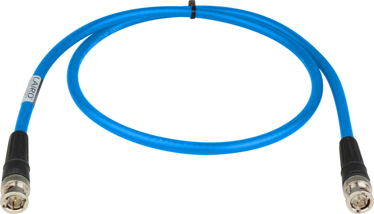 4694R-B-B-LB-075 RG6 12G-SDI-4K UHD Single Link BNC Cable, Light Blue - 75 ft.