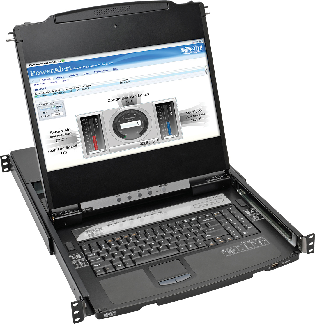 Tripp Lite TRL-B030-00817IP 8Port Rackmount Console HDMI KVM Switch 17 in. LCD IP Remote Access
