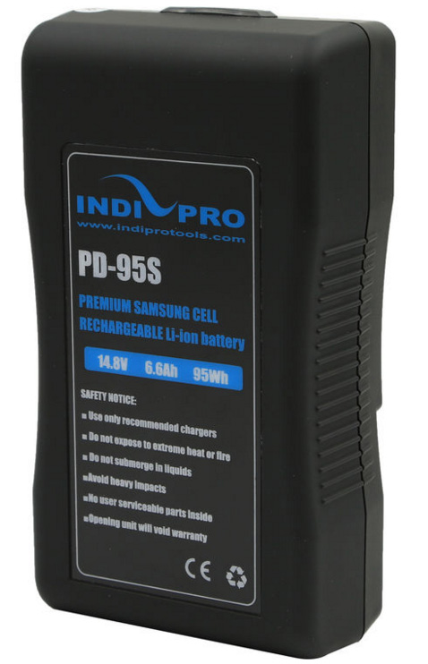 INDI-PD95S 95Wh V-Mount Li-Ion Battery with Power LED Gauge