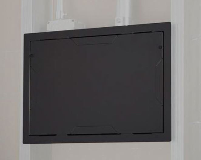 In-Wall Storage Box with Flange & Cover, Black