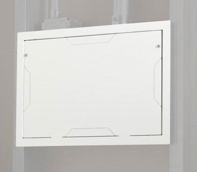 In-Wall Storage Box with Flange & Cover, White