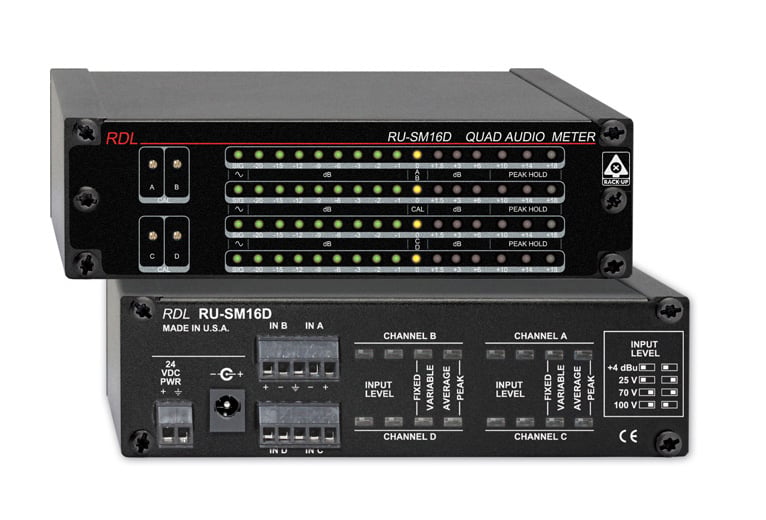 RDL-RU-SM16D 4 Channel Audio Meter