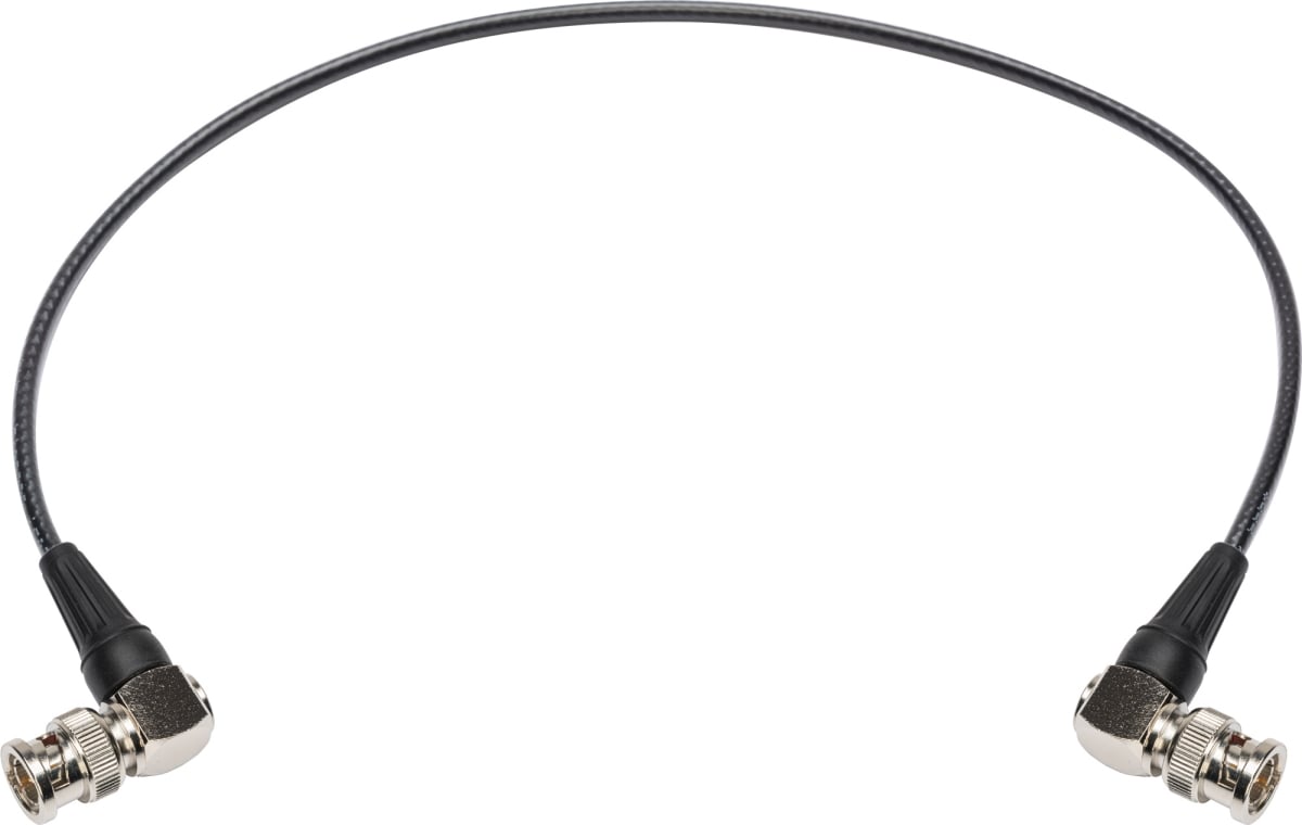 4855R-BA-BA-050 12G-SDI-4K UHD Right Angle BNC to Right Angle BNC Single Link Cable, Black - 50 ft.