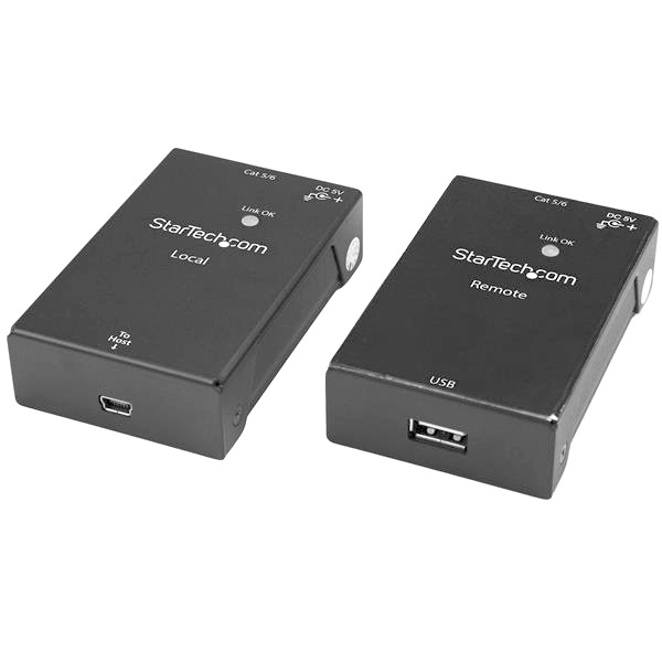 Picture of StarTech ST-USB2001EXTV 1 Port USB Extender Kit-USB to Ethernet Extender