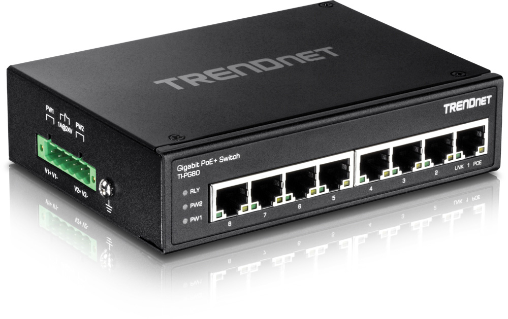 Picture of Trendnet TNET-TI-PG80 Version v1.0R 8-Port Hardened Industrial Gigabit PoEPlus Switch