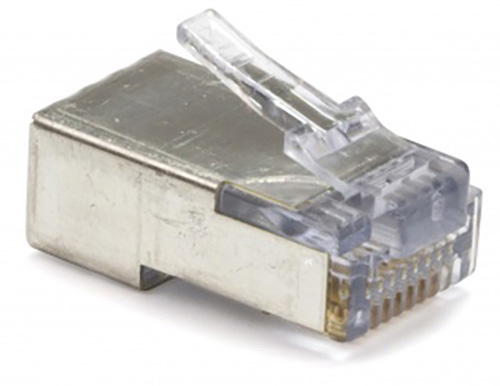 PLAT-105020 EZ-RJ45 Cat5-5e-6 Shielded Connectors with Internal Ground - Solid or Stranded - Bag of 100