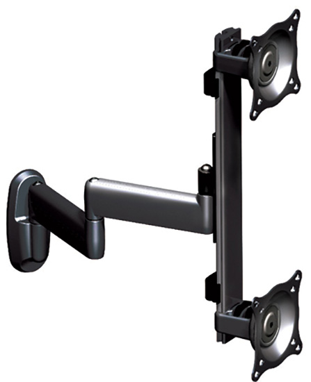 Dual Arm Wall Mount-Vertical Dual Monitor, Black