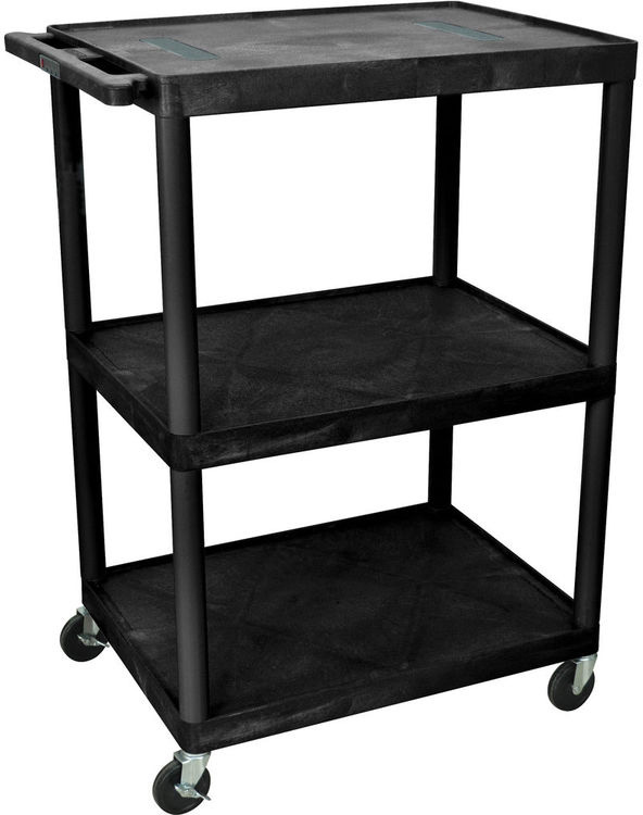 LUX-LE48-B 48 in. Endura AV Cart - Three Shelves -  Luxor