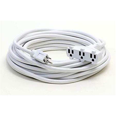 ProPower Tri-Tap Cordset 12-3 AC Extension Cord, White - 100 ft.