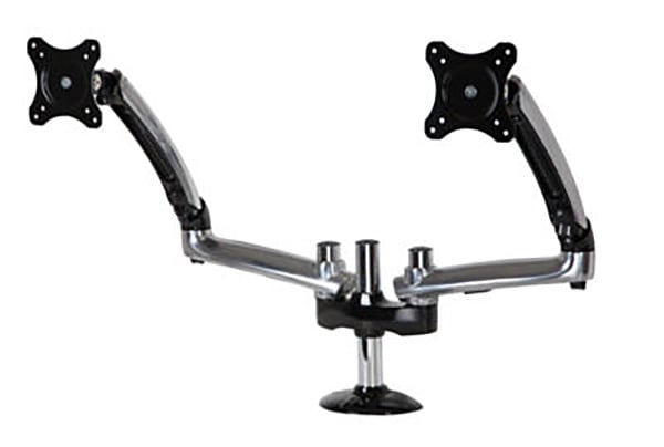 PER-LCT620AD Dual Desktop Mount for Up to 29 in. Monitors with Clamp Base