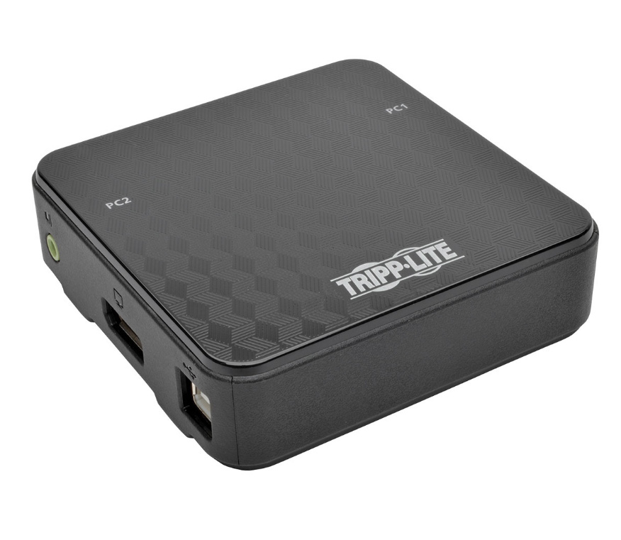 Tripp Lite TRL-B004-DP2UA2K 2-Port Displayport 1.2 KVM Switch with Audio Cables & USB Peripheral Sharing