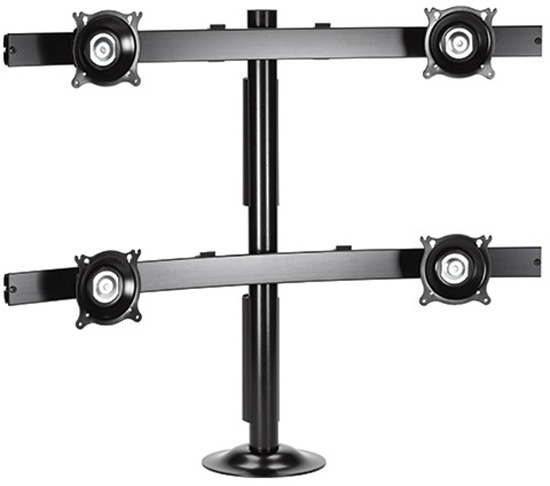Widescreen Quad Monitor Grommet Mount, Black