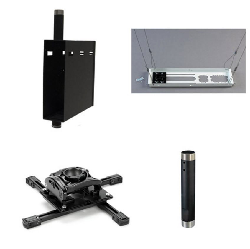 12 in. RPMAU Preconfigured Projector Ceiling Mount Kit, Black