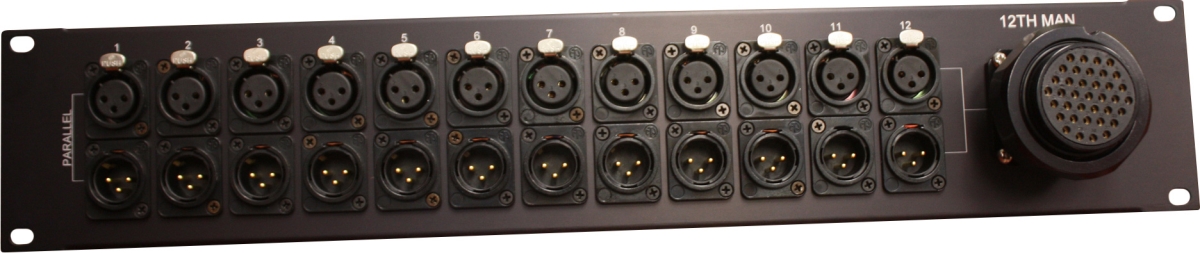 LR DT12 to XLR Wired Rackmount Breakout Panel-DT12 Panel Mount Female