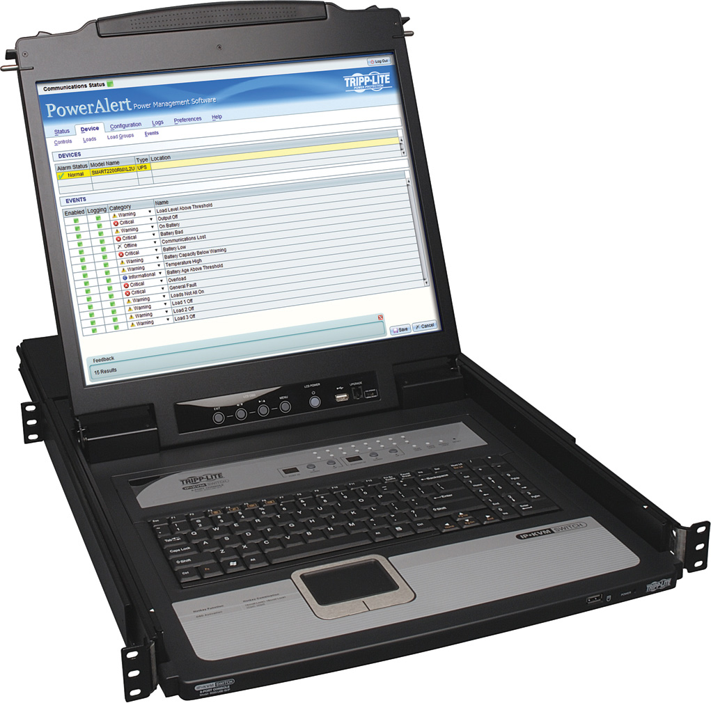 Tripp Lite TRL-B020-U1619IP 16-Port KVM Switch Rack-Mount Console IP 1U with 19 in. LCD