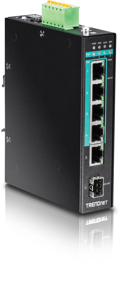 TNET-TI-PG541 Version v1.0R 5-Port Hardened Industrial Gigabit PoEPlus DIN-Rail Switch