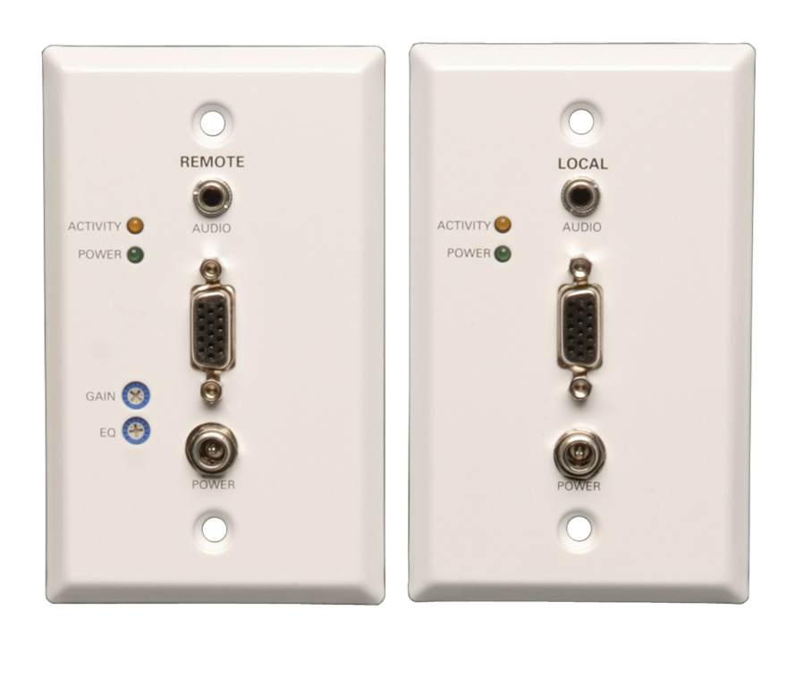 Picture of Tripp Lite TRL-B130-101AWP2 VGA with Audio Over Cat5-Cat6 Extender Kit Wallplate TX-RX with EDID- 1000 ft.