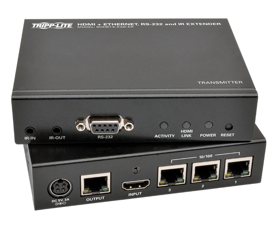 Tripp Lite TRL-BHDBTKE3SIER HDBaseT HDMI Over Cat5e-6-6a Extender Kit with Ethernet Serial & IR Control 1080p- 500 ft.