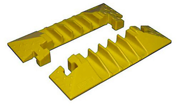 CHK-BB5EB-125-TY Bumble Bee Dog Bone Style End Caps for 5 Channel Light Duty Cable Protector - Yellow