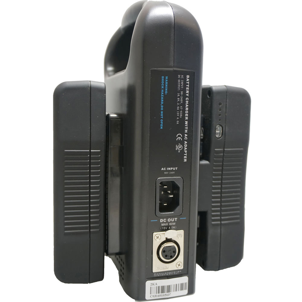INDI-PDGM2BC Gold Mount Dual Battery Charger with XLR Output