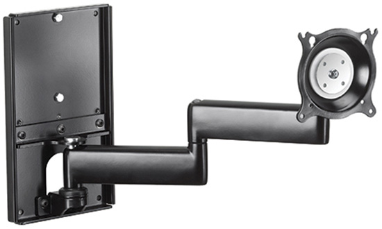 Dual Arm Metal Stud Wall Mount, Black