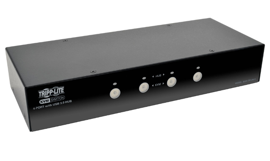 Tripp Lite TRL-B004-DPUA4-K 4-Port Displayport KVM Switch with Audio Cables & USB 3.0 SuperSpeed Hub -  Interex By Tripp-Lite