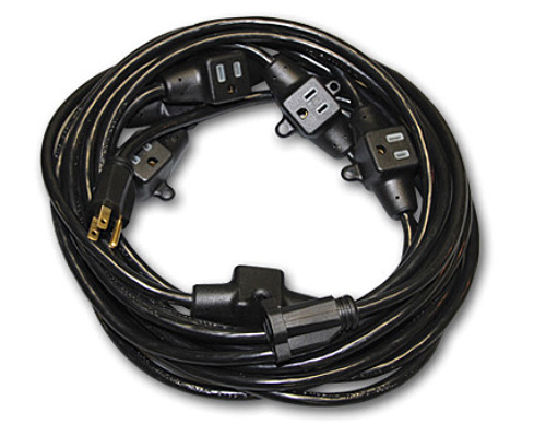 52.5 ft. Multi-Outlet 14-3 AC Distribution Extension Cord, Black