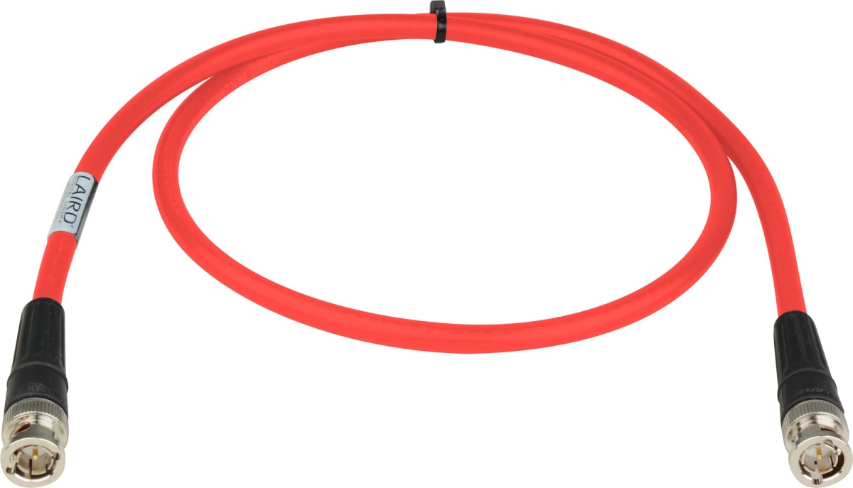 4694R-B-B-RD-050 RG 6 12G-SDI-4K UHD Single Link BNC Cable, Red - 50 ft.