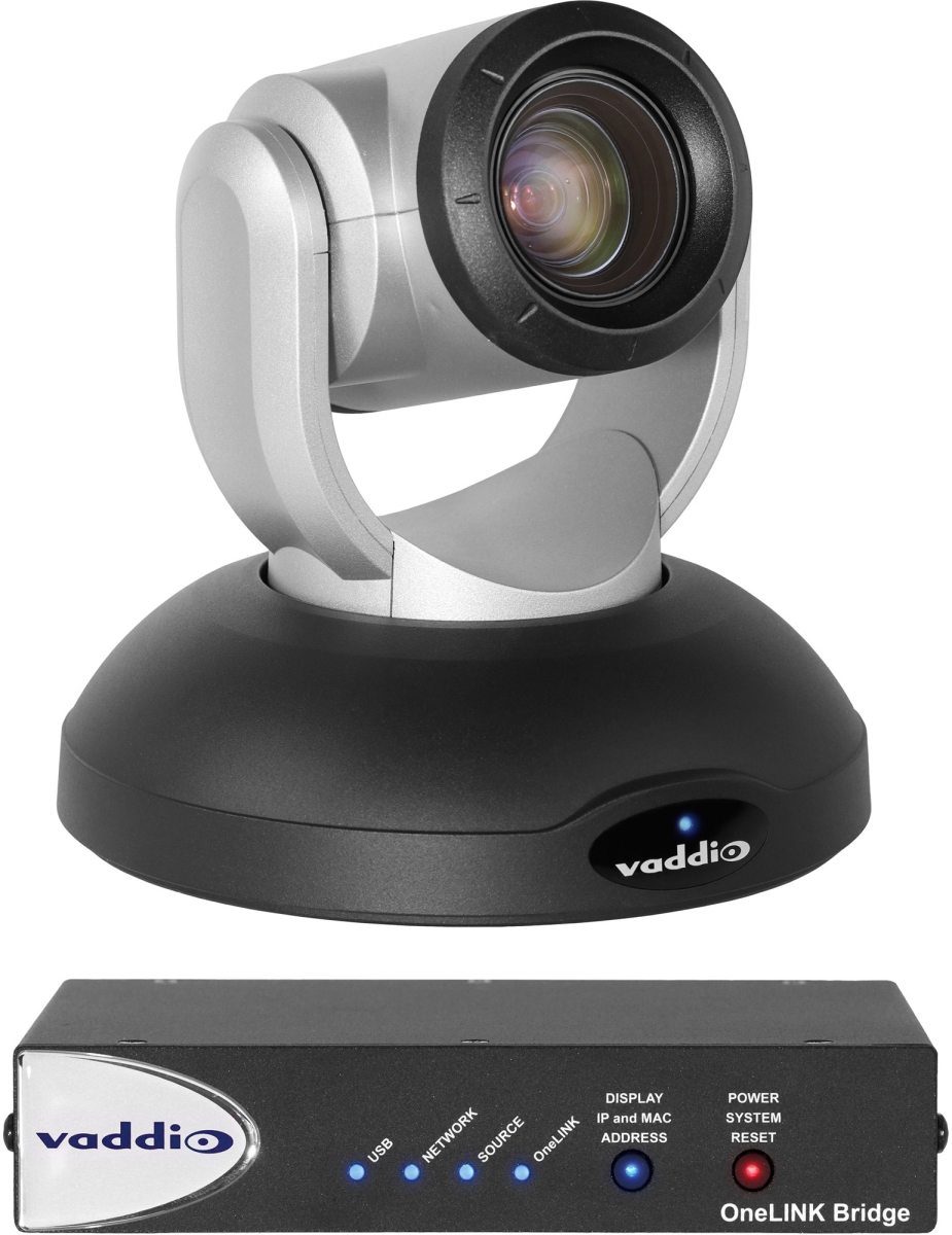 Picture of Vaddio VAD-9999950200 Roboshot 20 UHD Onelink Bridge System - Ultra HD PTZ Camera - Silver & Black