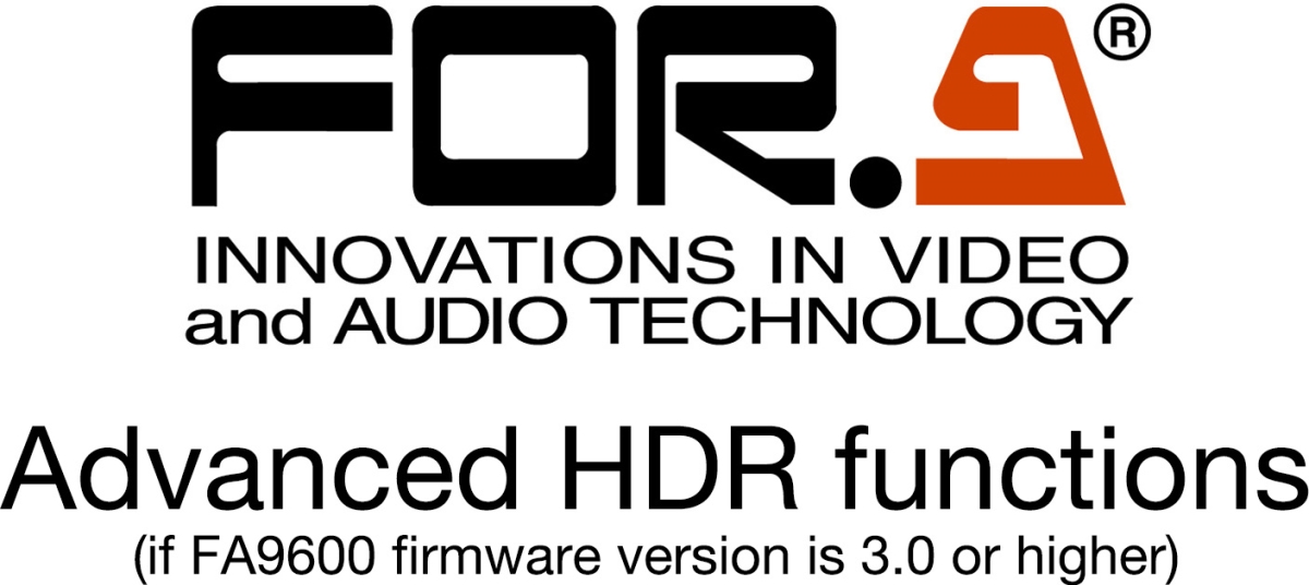 FORA-FA-96AHDR2 3D-Lut Software for HDR Download -  FOR-A