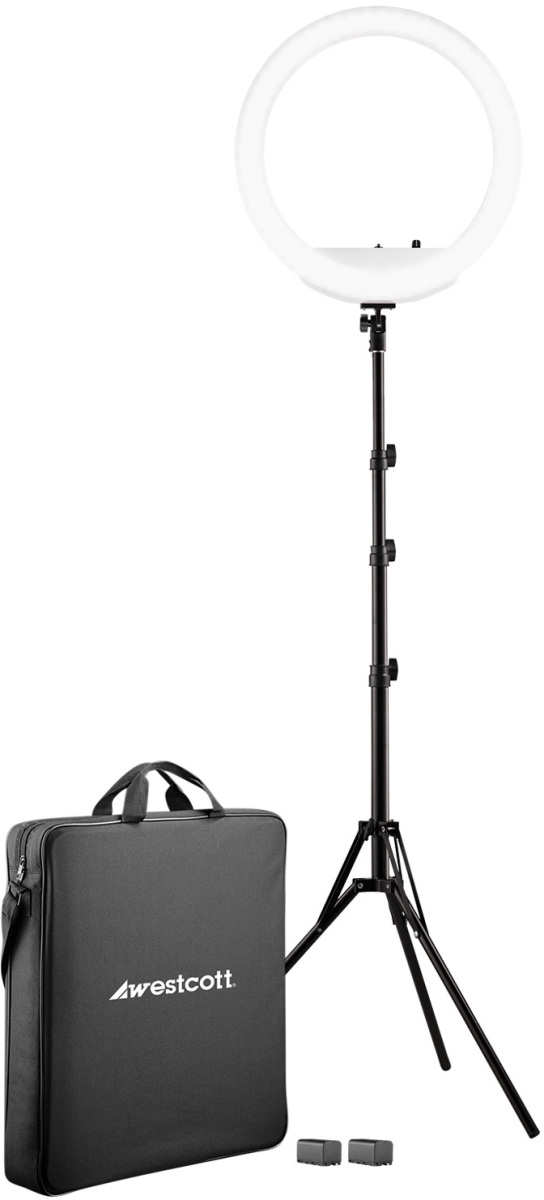 WES-4450 18 in. Bi-Color LED Ring Light Kit with Batteries & Stand