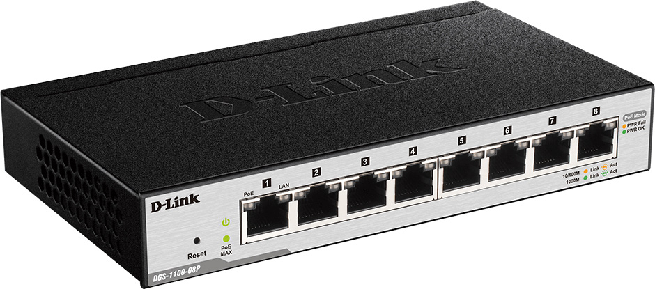 Systems DLNK-DGS-110008P 8-Port Gigabit PoE Smart Managed Switch -  D-Link