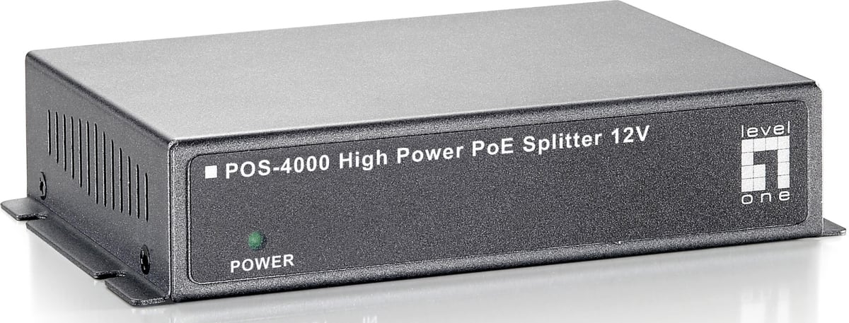 LVL1-POS-4000 Fast Ethernet High Power PoE Splitter - 12V Dc Output