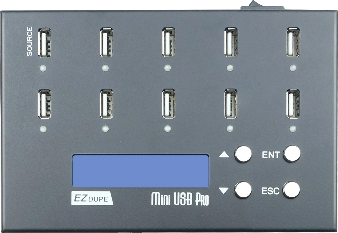 Picture of ILY ILY-DM-FU010V09B Mini USB Pro 9 Target USB Flash Drive Duplicator Copier with LCD - USB 1.0-2.0-3.0 & 3.1