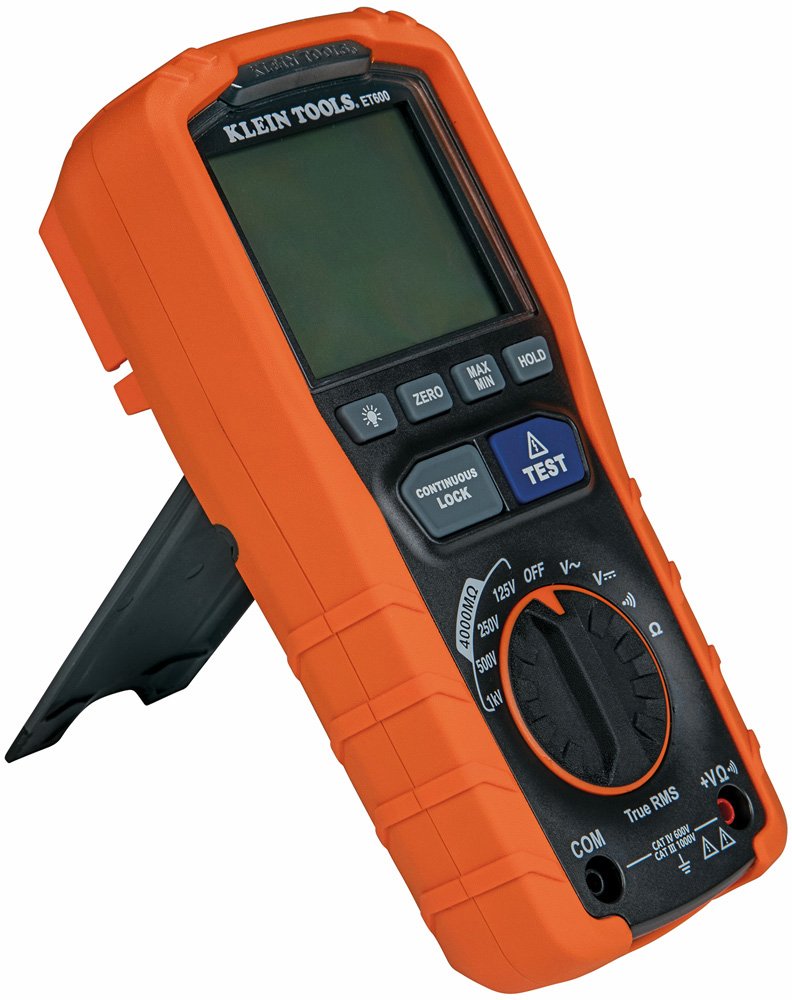 KLT-ET600 Insulation Resistance Tester - 125V-250V-500V-1000V Test Voltages