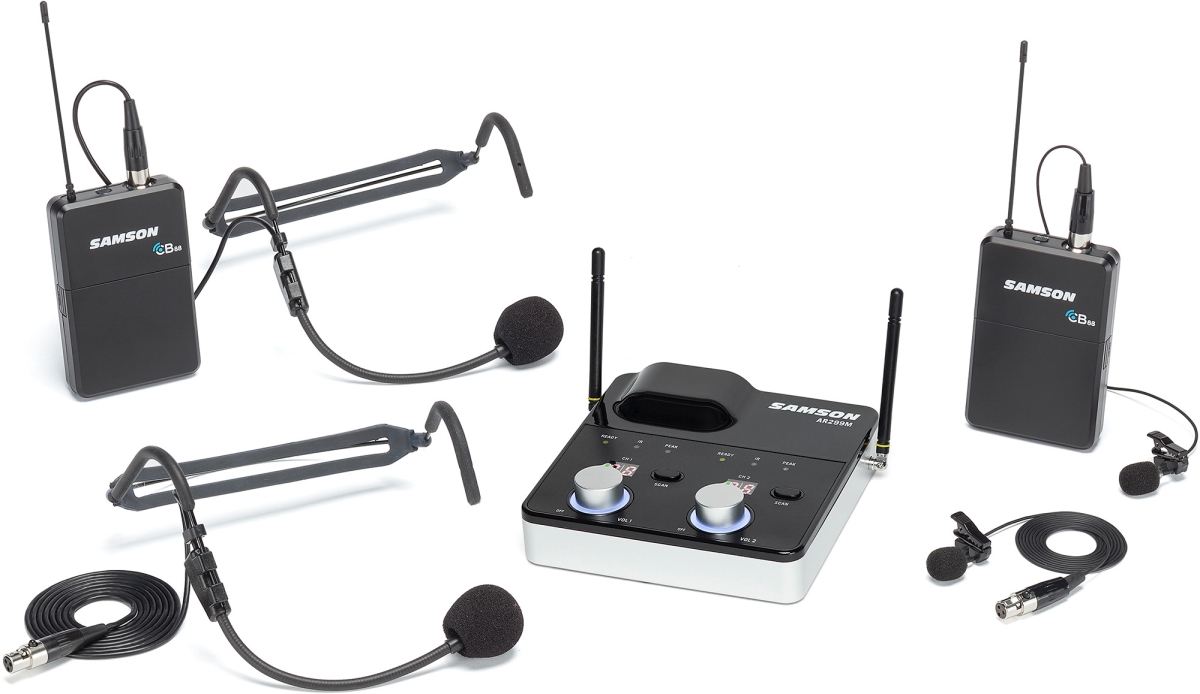 SAM-SWC288MPR-D Concert 288m Presentation Mic System with 2x Bodypack Trans, 2x HS5 Headset Mics & x1 LM7 Lav Mic -D Band