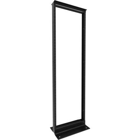 45U 23 in. Wide Double-Tapped Welded Steel 2-Post Open Frame Rack - Black