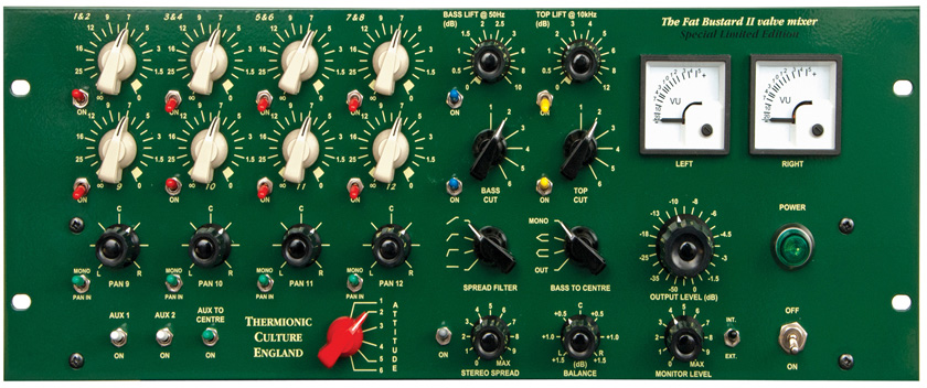 Picture of Thermionic Culture FATBUSTARDIILETX Limited Edition 12-Channel Summing Mixer with EQ & Transmitter & Balanced Outputs - Green