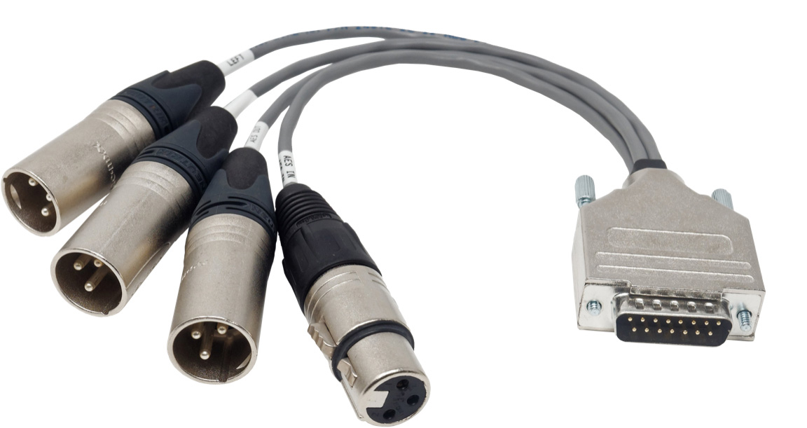 Breakout Cable 15 Pin DSUB to XLR for Balanced Connection & AES & EBU