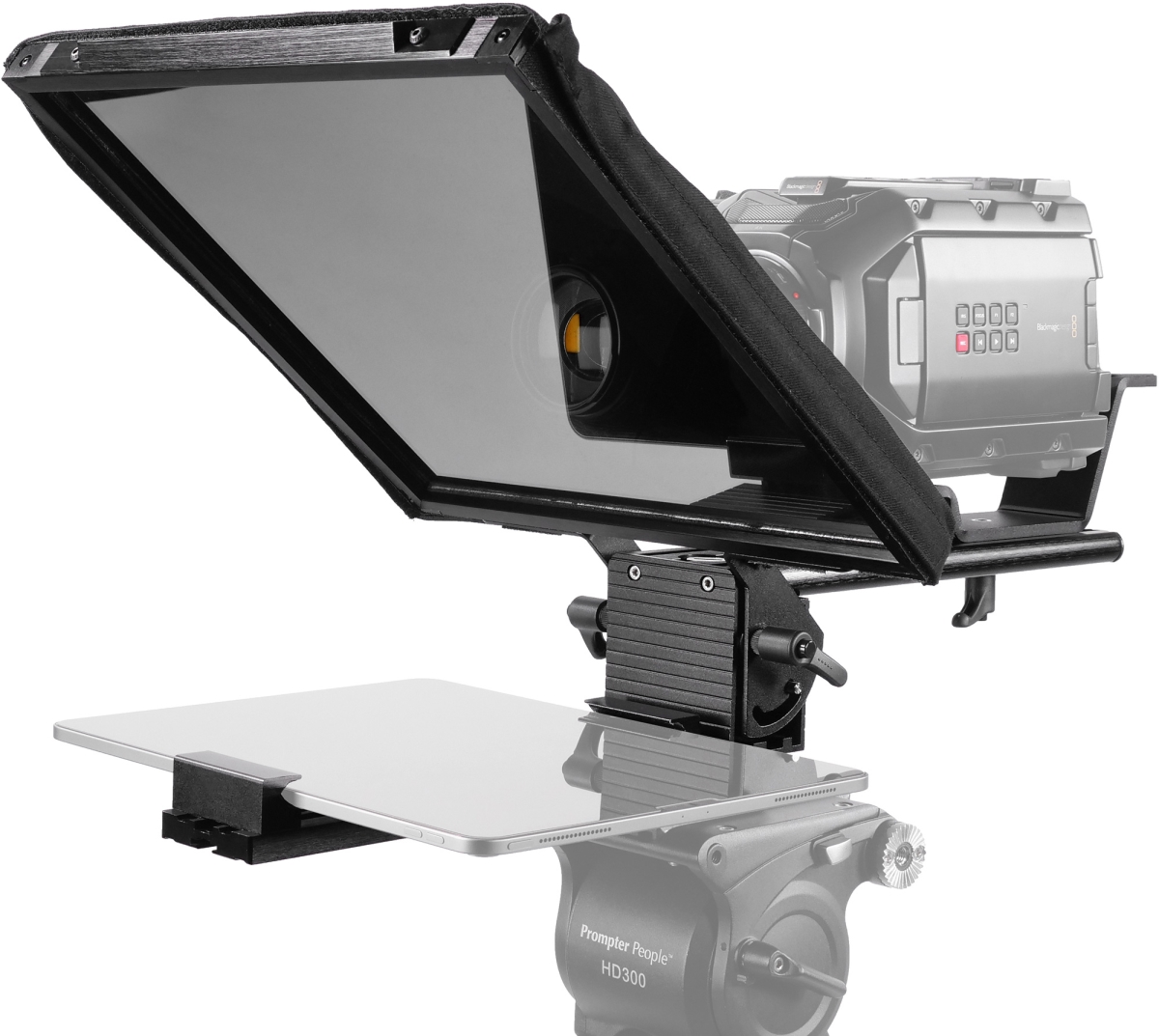 Picture of Prompter People PRP-PAL12-IPAD Teleprompter with Tablet Cradle Iphone&#44; Camera Mounts & Case - 12 x 12 in. Glass