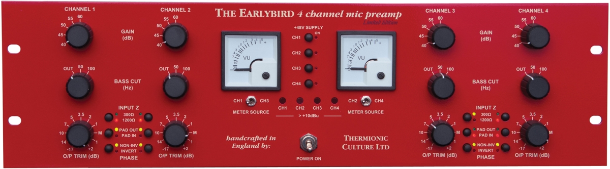THER-EARLYBIRD-4 4 Channel Pre-Amp, Red