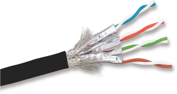 WP-254247FBK1000 1000 ft. 22G Shielded Cat7 Cable CMP, Black - Pack of 4
